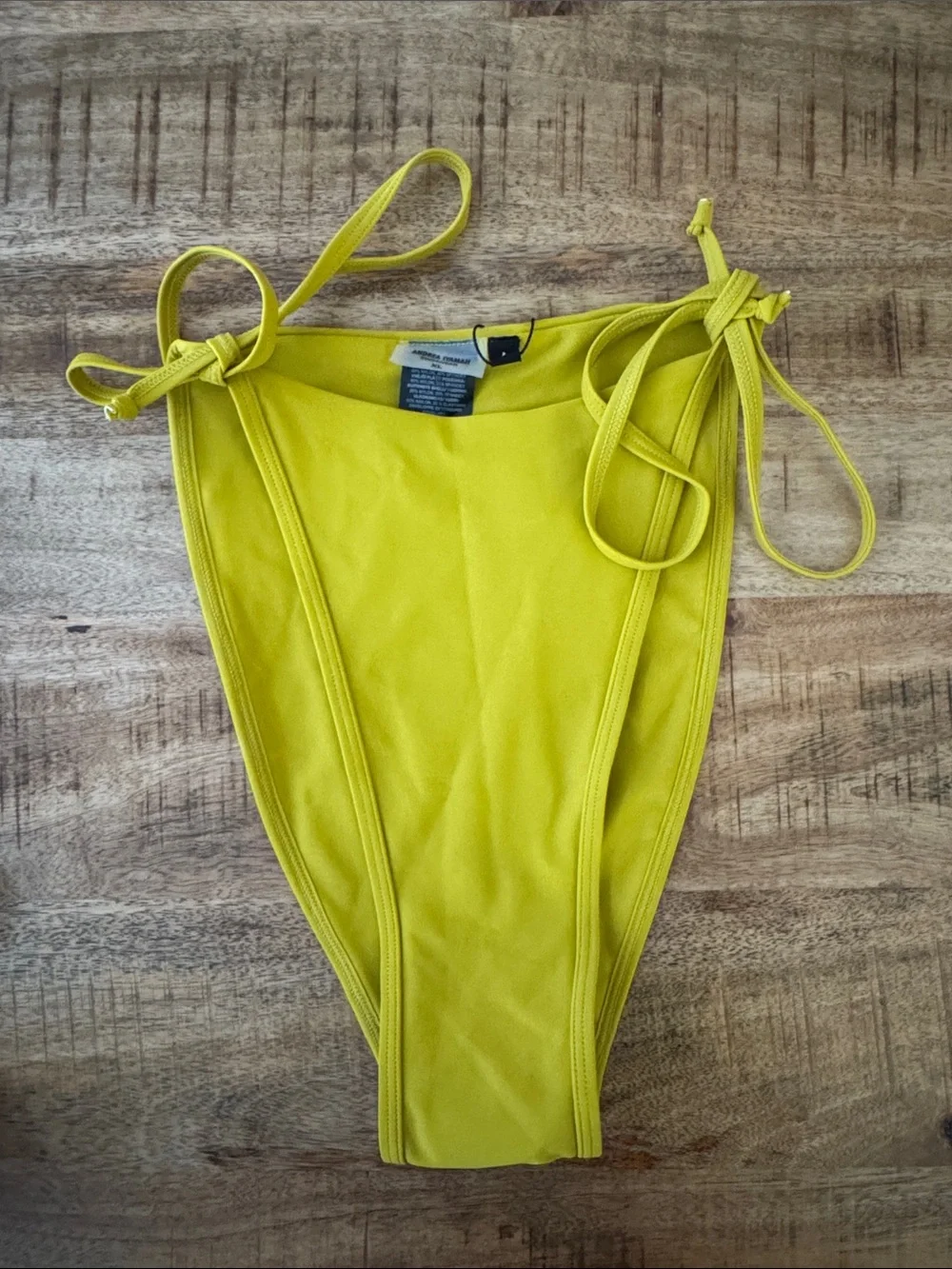 Andrea Iyamah FULA Lemon Sunny Yellow Tie-Side Bikini Bottom NEW NWT